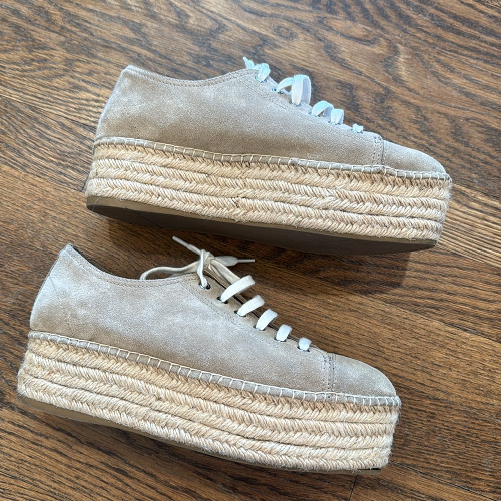 Miu Miu Deserto Suede Espadrille Platform Sneakers - Picture 6 of 16
